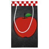 Apple on Chalkboard Teacher Gift Bag Klein Cadeauzakje (Achterkant)