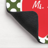 Apple on Dark Moss Green Polka Dots Muismat (Hoek)