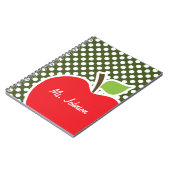 Apple on Dark Moss Green Polka Dots Notitieboek (Linkerzijde)