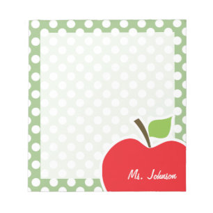 Apple on Laurel Green Polka Dots Notitieblok