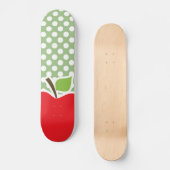 Apple on Laurel Green Polka Dots Skateboard (Voorkant)