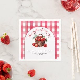 Apple Oogst Gingham Landelijk Koppel Baby Shower Servet