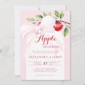 Apple Oogst Roze Bow Chic Coed Herfst Meisje Douch Kaart (Voorkant)