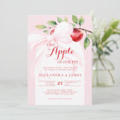 Apple Oogst Roze Bow Chic Coed Herfst Meisje Douch Kaart (Staand voorkant)