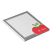 Apple op Black & White Houndstooth Notitieblok (Schuin)