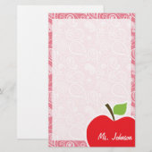 Apple op Blush Pink Paisley Briefpapier (Voorkant / Achterkant)