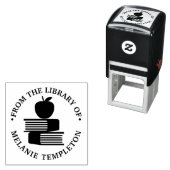 Apple op boeken "Uit de bibliotheek van" Naam Mono Zelfinktende Stempel (In situ)