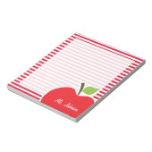 Apple op Cadmium Red Stripes; gestript Notitieblok (Linkerzijde)