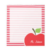 Apple op Cadmium Red Stripes; gestript Notitieblok (Voorkant)