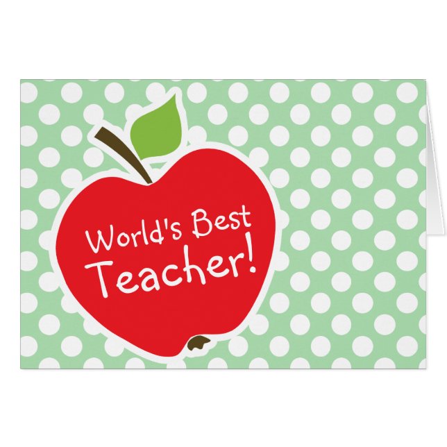 Apple op Celadon Green Polka Dots (Voorkant Horizontaal)