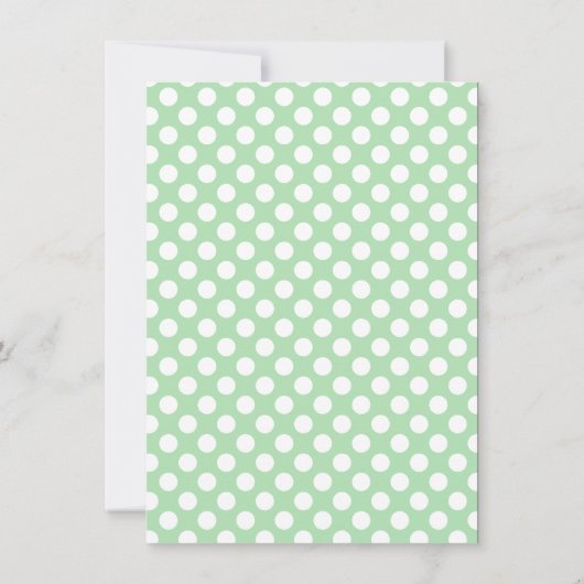 Apple op Celadon Green Polka Dots Kaart (Achterkant)