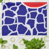 Apple op Dark Blue Giraffe Animal Print Theedoek (Gevouwen)