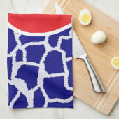 Apple op Dark Blue Giraffe Animal Print Theedoek (Quarter Fold)