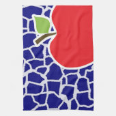 Apple op Dark Blue Giraffe Animal Print Theedoek (Verticaal)
