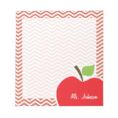 Apple op Dark Coral Chevron Notitieblok (Voorkant)