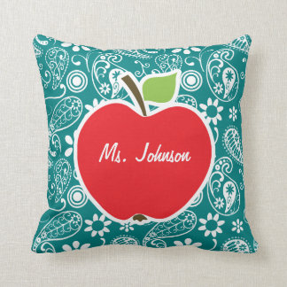 Apple op Dark Cyan Paisley Kussen