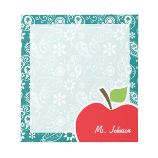 Apple op Dark Cyan Paisley Notitieblok