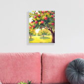 Apple Orchard Autumn Fall Watercolor Canvas Afdruk (Insitu (Woonkamer))