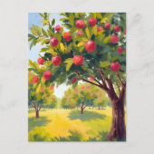 Apple Orchard Autumn Herfst Waterverf Briefkaart (Voorkant)