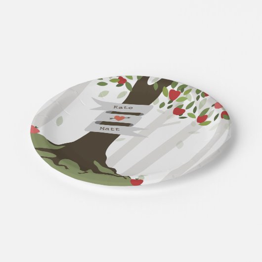 Apple Orchard bruiloft Papieren Bordje (Gekanteld)