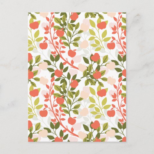 Apple Orchard Floral Garden Pattern Briefkaart (Voorkant)