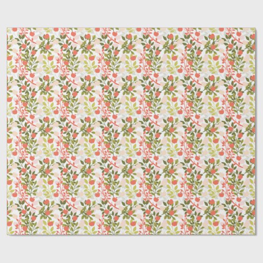 Apple Orchard Floral Garden Pattern Cadeaupapier (Vlak)