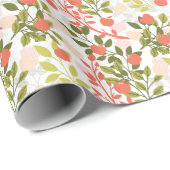 Apple Orchard Floral Garden Pattern Cadeaupapier (Rol Hoek)