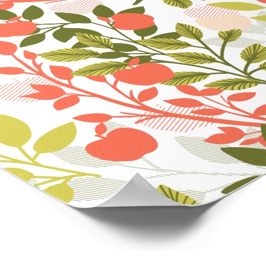 Apple Orchard Floral Garden Pattern Poster (Hoek)