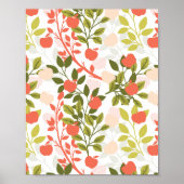 Apple Orchard Floral Garden Pattern Poster (Voorkant)