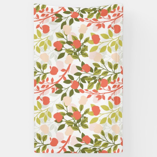 Apple Orchard Floral Garden Pattern Spandoek (Verticaal)