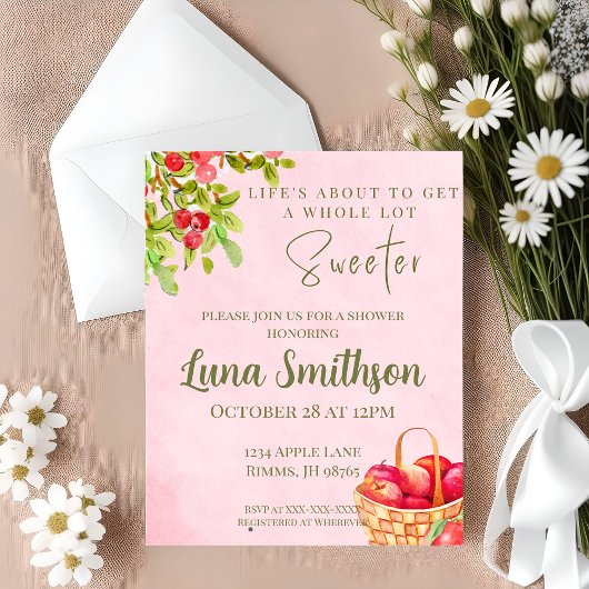 Apple Orchard geïnspireerde douche uitnodiging