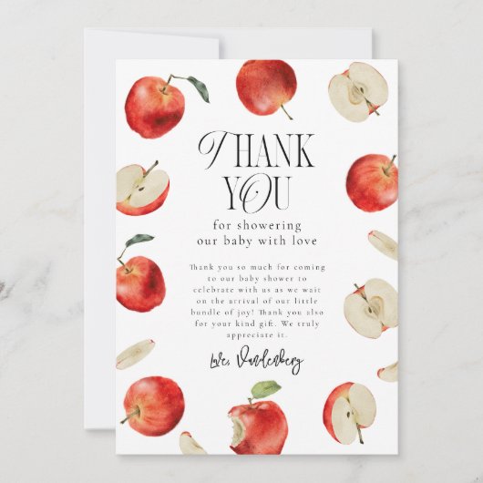 Apple Orchard Genderneutraal Baby shower Bedankkaart (Voorkant)