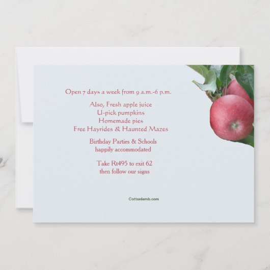 Apple Orchard Invitation Kaart (Achterkant)