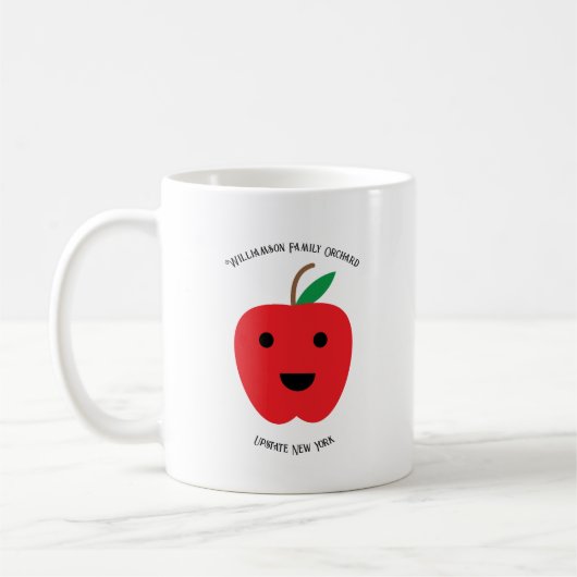 Apple Orchard Kawaii Red Personalize Koffiemok (Links)