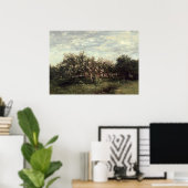 Apple Orchard Landscape Art print donkergroen (Thuiskantoor)
