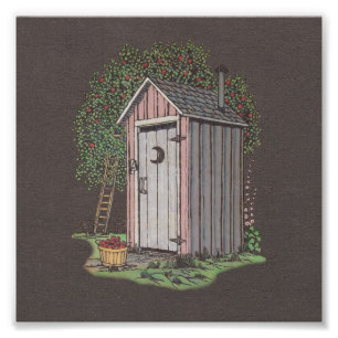Apple Orchard Outhouse Foto Afdruk
