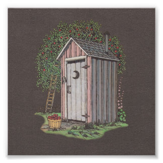 Apple Orchard Outhouse Foto Afdruk