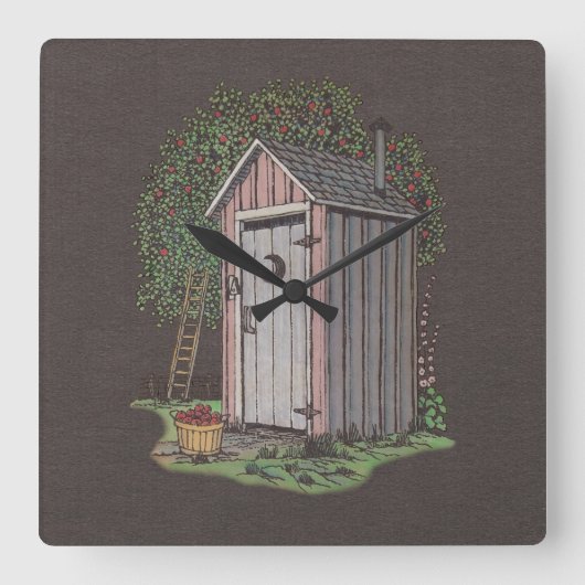 Apple Orchard Outhouse Vierkante Klok (Voorkant)