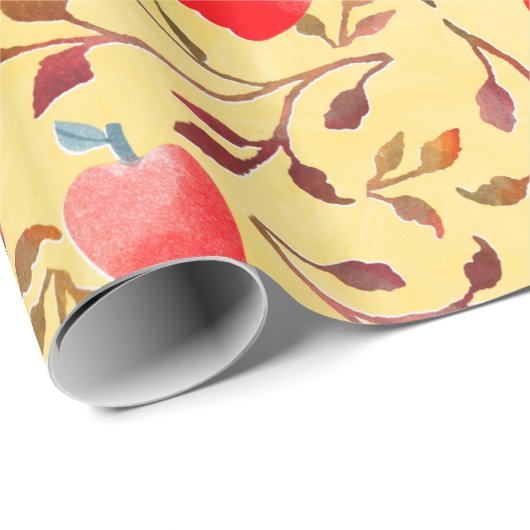 Apple Orchard red Cadeaupapier (Rol Hoek)