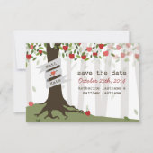 Apple Orchard Wedding Herfst herfst sparen de Datu Save The Date (Voorkant)