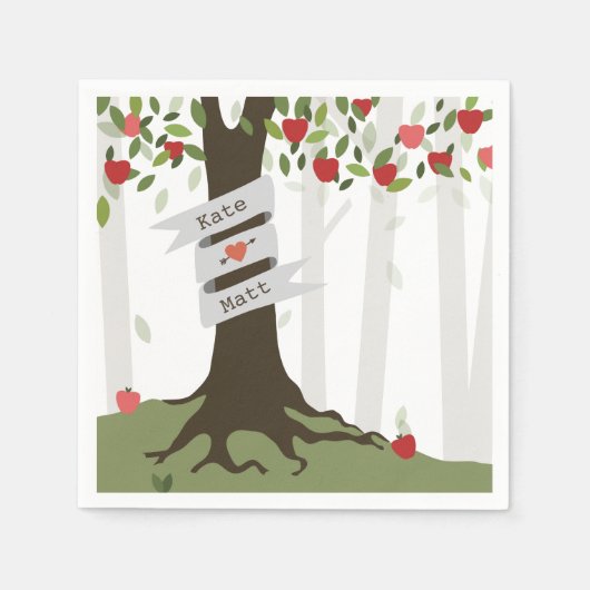 Apple Orchard Wedding Napkins Servet (Voorkant)