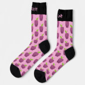Apple Paarse Pattern Socks Sokken (Links)