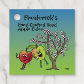 Apple Pals Funny Cartoon Cider Pie en meer Bedankjes Labels (Voorkant)