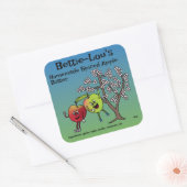 Apple Pals Funny Cartoon Sauce Pie en meer Vierkante Sticker (Envelop)
