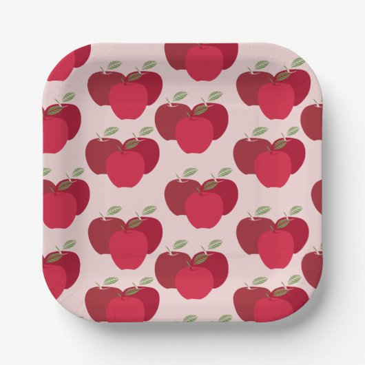 Apple Pattern 7" Vierkant Bord voor feesten of eve (Voorkant)