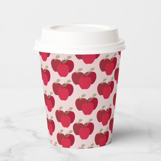 Apple Pattern 8oz Paper Cup met Deksel voor Evenem Papieren Bekers (Links)