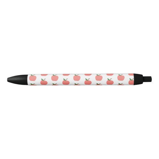 Apple Pattern | Cute Teacher Modern Scandi Pink Zwarte Inkt Pen (Voorkant)