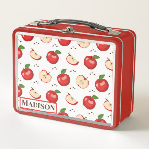 Apple Pattern Metal Lunch Box