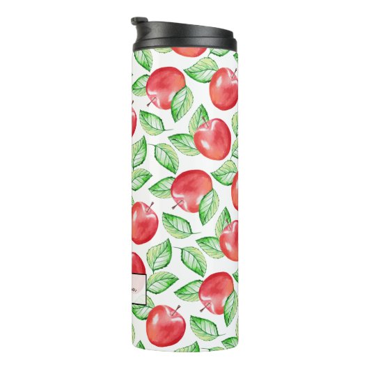 Apple Pattern Personalized Teacher Thermosbeker (Geroteerd rechts)