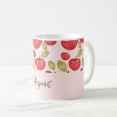 Apple Pattern Watercolor Hand-painted Monogram Koffiemok (Voorkant rechts)